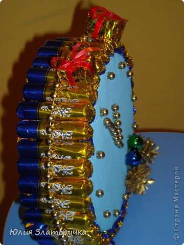 Купить Композиция из конфет Новогодние Часы в Туле - Интернет магазин товаров ручной работы в Туле
