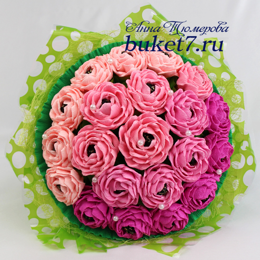 Букет роз из бумаги и конфет – это отличный подарок к 8 марта!