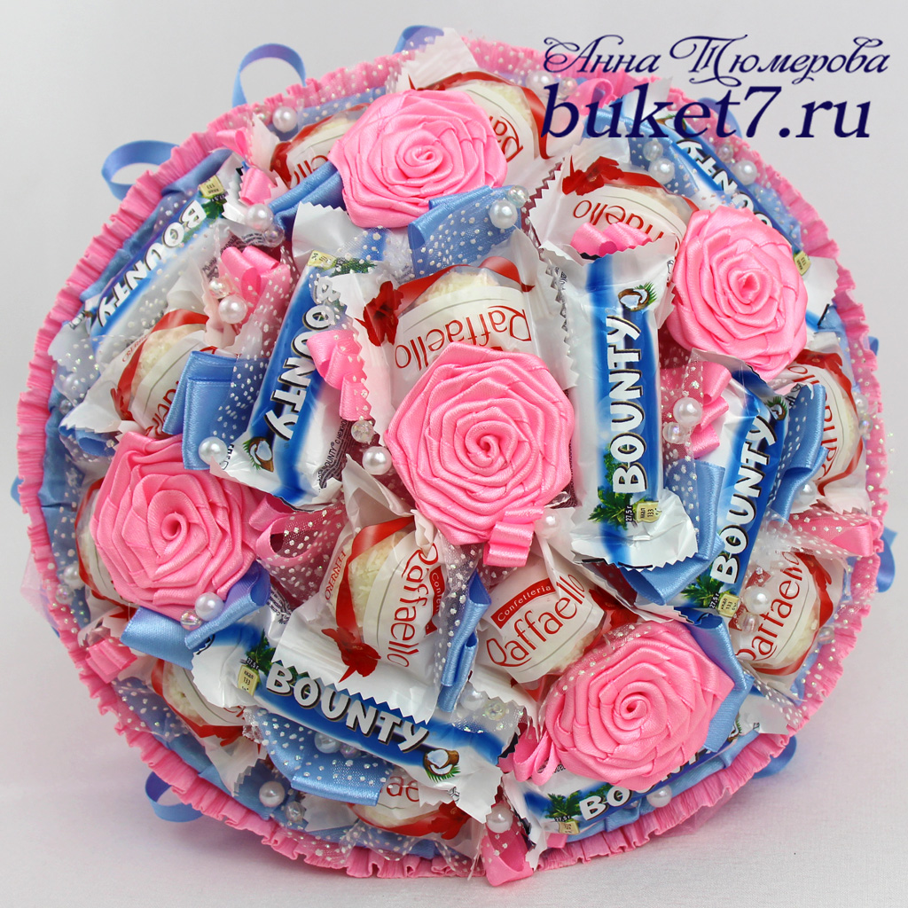 Букет из конфет Raffaello Баунти своими руками
